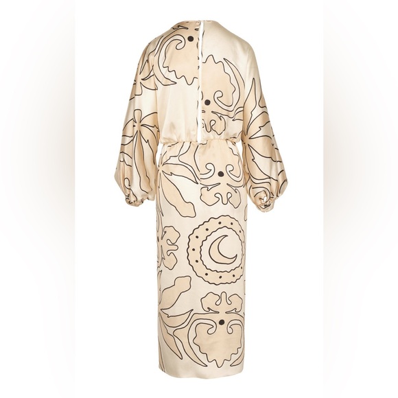 Johanna Ortiz Golden Opportunity Silk Midi Wrap Dress (D9) - Picture 6 of 11